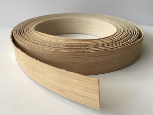 Vale Veneers 18mm Real Oak Edging Tape - 5 metre Roll of Pre Glued Oak Veneer Edging Iron on Edging Strip/Trim/Banding/Cabinet/Shelving/Furniture (18mm)