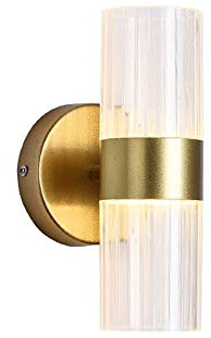 ZLOCYIVHE Glass Shade Modern Wall Sconce Lighting Fixture Up and Down Wall Lamp, Indoor Wall Wash Lights Uplighter Downlighter E27 Wall-Mounted Lamps for Living Room Bedroom Bathroom