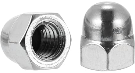 sourcing map 3/8-16 Acorn Cap Nuts, 10Pcs 316 Stainless Steel Dome Cap Head Acorn Nut Hardware Nuts for Bolt Cover, Silvery