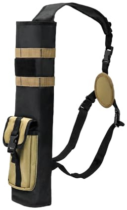 PSKOOK Archery Lightweight Back Arrow Quiver, Adjustable Quivers for Arrows with Molle System Shoulder Arrows Holder Hanged Target Shooting Quiver for Bow Hunting & Target Practice
