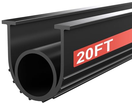 Garage Door Seals Bottom Rubber - Jobon 20 Ft Universal U+O Weatherproofing Garage Door Weather Stripping Bottom Seal Replacement Fits Most Standard Garage Doors, Easy Installation