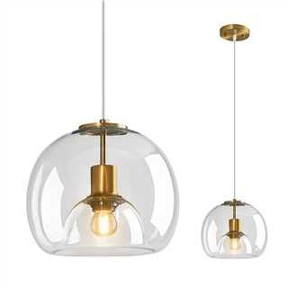 ZYBWL Lámpara colgante de cristal transparente, diseño de isla de cocina, color dorado-Flama E27 Lámpara de araña Retro Dormitorio Cocina Isla Restaurante