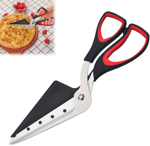 Forbici per Pizza, Forbici da Cucina, Pizza Cutter, Forbici per Tagliare la Pizza, Utilizzato per Crepes, Torte e Pizze e Altre Attività di Taglio Degli Alimenti In Cucina, Acciaio Inox