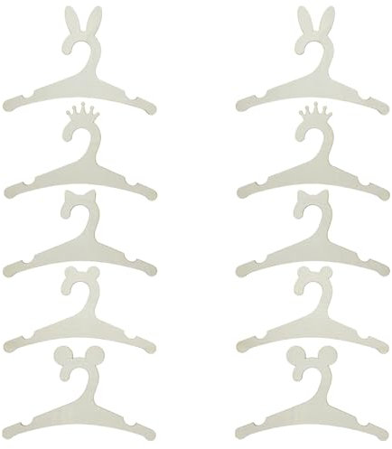 IKOPFLN Grucce in Legno Appendiabiti per Bambini e Neonati - Appendini Impilabili Unisex - 10 Pezzi