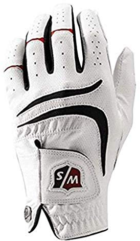 Wilson Staff Herren Golfhandschuh, Grip Plus, Material-Kombi, Größe: XL, Linkshand, MLH, weiß, WGJA00680XL