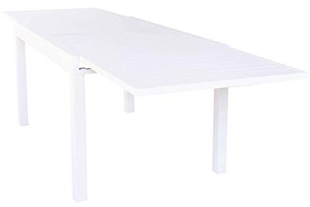 Tavolo Rettangolare Allungabile in Alluminio da Esterno Giardino, per Ristorante Albergo di Design, Cm 135/270 X 90 X 75 H Colore Bianco