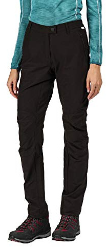Regatta Womens Highton Isoflex Durable Water Repellent Finish Uv Protection Trousers - Black, 20