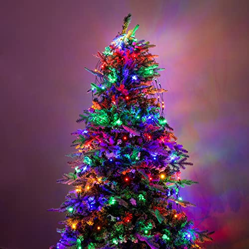 Luccika Mantello a rete di Luci con 192 Led Multicolore per Albero di Natale da 150 a 180 cm di altezza con memoria e 8 giochi di luce per Interno ed Esterno
