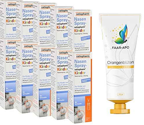 Nasenspray Kinder Sparset 10 x 10 ml inkl. einer hochwertigen Handcreme Marke Faar-Apo