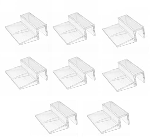 OTKARXUS Clip per coperchio dell'acquario, 8 pezzi, clip per copertura dell'acquario, supporto trasparente in acrilico per coperchio dell'acquario, staffa di copertura per acquario 6/8/10/12 mm (8 mm)