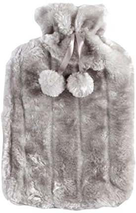 Hot Water Bottle Cover - Plush Hot Water Bottle with Tassels, Non Electric Hot Water Bottle, 2 Litre, 6-8 Hours to Keep Warm, Hot Water Bottle Cover Only