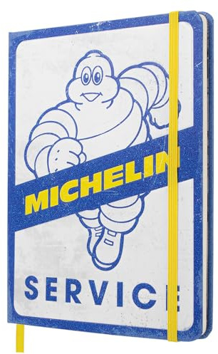 Nostalgic-Art Carnet rétro, A5, Michelin – Service – Idée cadeau pour fans de moteur, Official License Product (OLP), Bullet Journal dotted, design vintage