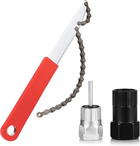 Kettenpeitsche und Abzieher Set für Kassetten-Kranz, Fahrrad Kettenpeitsche, Ritzelabnehmer, Cassette Lockring Tool, Kassettenabzieher, Ketten Peitsche und Ritzelabzieher Fahrrad Abzieher Werkzeug