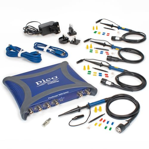 Pico Technology PicoScope 3415E Osciloscopio 4 canales, 100 MHz, 5 GS/s, USB con sondas y software PS7 para Windows, Mac, Linux