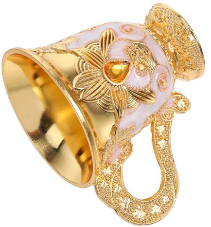 Ciieeo Copa De Vino Blanco De Metal Mini Copa De Whisky y Licor Con Diseño Intrincado Para Uso Doméstico y Ocasiones Especiales