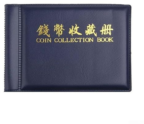 Álbum de monedas de coleccionista con 60 bolsillos para insignias y fichas, diseño conveniente (aleatorio)