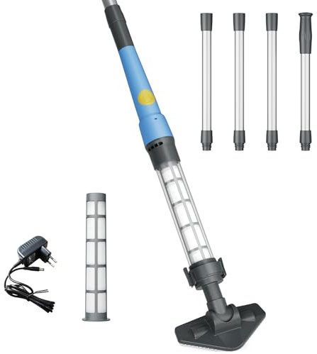 Kabelloser Poolstaubsauger 2-in-1, Wiederaufladbarer Hand-Poolsauger mit bis zu 60 Min Laufzeit, Pool & Whirlpool Sauger für Spa, Aufstellpool und Kleine Pools, Entfernt Sand, Laub & Schmutz