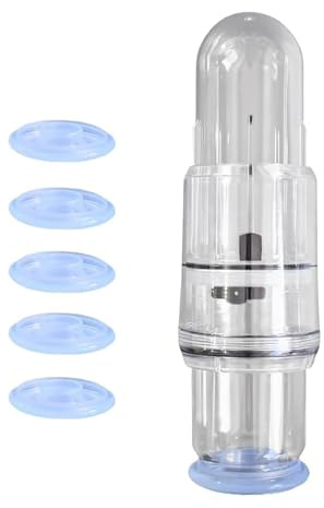 Pompa a vuoto manuale per pene con cinque anelli in silicone pompa di aspirazione azionata a mano per stimolazione mirata crescita di lunghezza e circonferenza per uomo