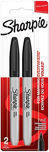 SHARPIE Permanent Markers Fine Tip Black Pack of 2