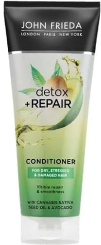 John Frieda Detox & Repair für trockenes, strapaziertes und geschädigtes Haar mit Avocadoöl und grünem Tee, 250 ml