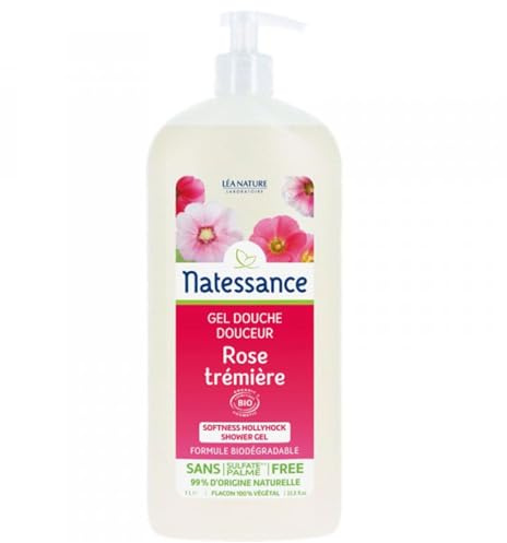 Natessance gel douche douceur rose trémière 1L