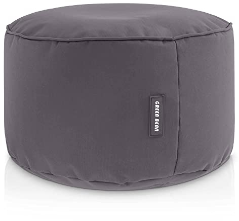 Green Bean Sitzsack-Hocker 45x25cm mit EPS-Perlen Füllung - Fußhocker Fußkissen Sitz-Pouf für Sitzsäcke - Bodenkissen für Kinder und Erwachsene - Fußablage Sitzkissen Sitzhocker Anthrazit