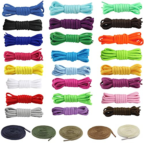 Bkrdty Lacci Semicerchio Colorati 29 paia Lacci Delle Scarpe Colorati 1m Colorati Lacci Piatti per Scarpe da Ginnastica Scarpe da Skate Stivali Scarpe da Corsa