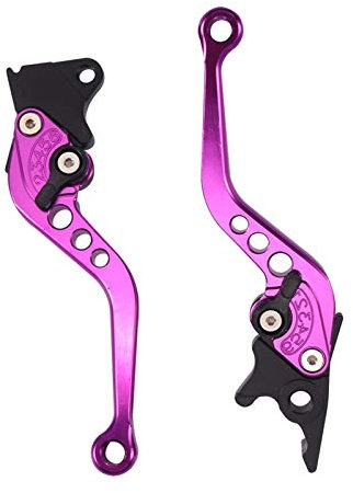 ELTOX Motorrad Bremshebel,Kupplung Bremshebel 2 stücke Hohe Qualität Legierung Motorradbremsgriff Bunte CNC Motorradkupplung Bremshebelgriff Fit for Motorabänderung (Color : Purple)