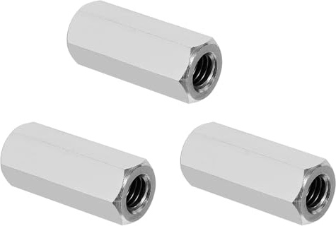 PATIKIL 3/8-16 UNC 304 Stainless Steel Hex Coupling Nuts, 3Pcs 2 Length Fully Threaded Rod Coarse Coupling Nut Studding Connector Fasteners, Silver Tone