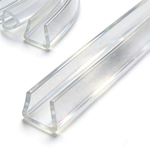 Protezione per Bordi in Vetro Trasparente, Morbide Striscia di Tenuta per Bordo, Striscia Protettiva per Bordi del in PVC per Porte Finestre(6-7mm)