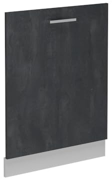 Vicco Pannello frontale della lavastoviglie R-Line, Calce nera, 60 cm senza piano di lavoro, per la libera combinazione all'interno di sistemi cucina modulari