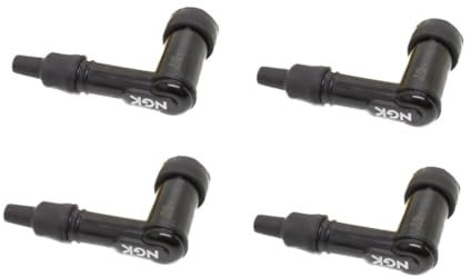4x Zündkerzenstecker LB05F – 90° abgewinkelt, entstört (5 kΩ), passend für Roller, Mofa, Scooter, Vespa, Piaggio, Yamaha, Peugeot, Simson, Sachs, Puch, Zündapp, Honda, Kymco, SYM