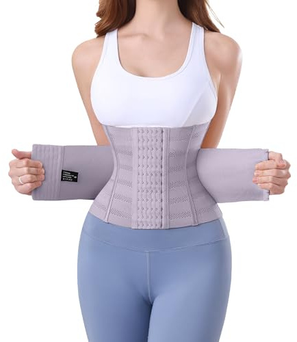 PQWEUU Fajas Reductoras Abdomen Faja Reductora Cintura Entrenador Cinturón Lumbar Reductor Waist Trainer para Mujer Abdomen y Hombre (Púrpura, S)