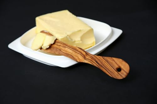 Handmade Olive Wood Butter Spreader Knife Rustic Kitchen Tool for Soft Cheese Jam Condiments Elegant Durable Mediterranean Natural Wooden Utensil for Breakfast Snacks Sandwich Serving