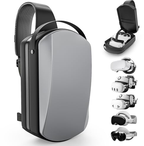 Large Carrying Case Compatible with Meta Quest 3/3S/2/VISION PRO 2/Pico 4/GALAXY XR, Hard Travel Case Compatible with Battery Head Strap, Controllers, Waterproof and Shockproof Portable Bag (Grey)