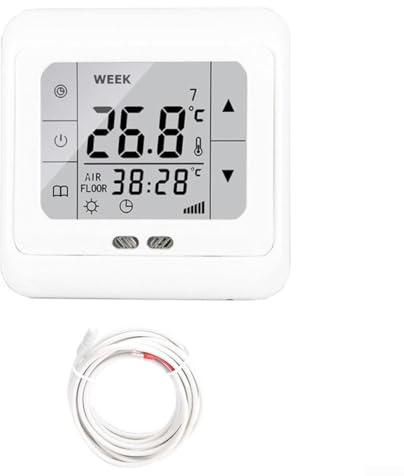 babominimer Termostato digital programable con pantalla táctil, controlador de calefacción por suelo radiante con sensor de temperatura dual, control de temperatura del aire de la habitación