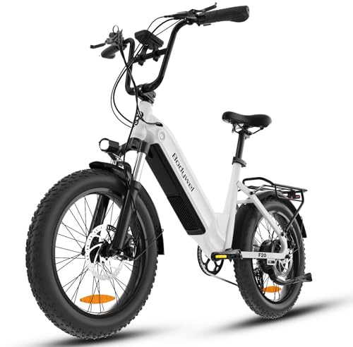 Bodywel E Bike Bicicletta Elettrica Pieghevole, 20 * 3,0 Pneumatici Larghi, Batteria 48v 13ah, Display Led, Motore 250w E Velocità Massima 25 Km/H, 7 Marce Ebike Da Uomo Per Pendolari Urbani(Nero)
