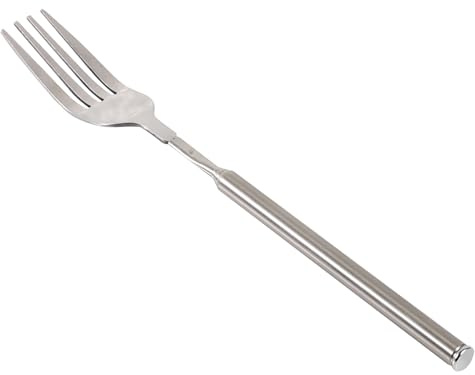 Yosoo Fourchette à Barbecue, Couverts Télescopiques Extensibles à Long Manche en Acier Inoxydable de 22 à 64 Cm pour Barbecue, Dîner et Desserts