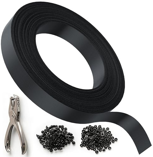 JORON - Kit de láminas opacas de PE 4,7 cm x 75 m – Banda para vistas al jardín flexible y resistente con 150 clips – Instalación horizontal o vertical para panel de malla y valla rígida – negro