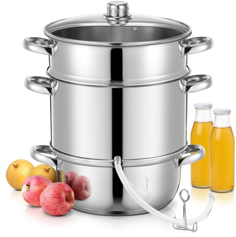 FOHERE Steam Juicer Stainless Steel, 8.5 QT Juice Steamer Extractor