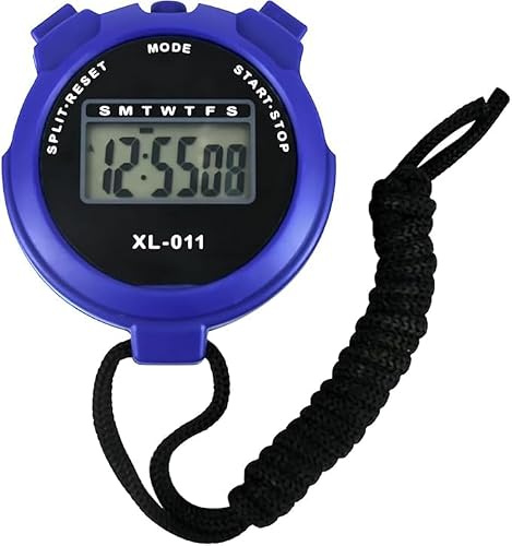 Digital Sports Stopwatch Timer, Professional Stopwatch Timer with Clock Clender Alarm, Handheld Large Display Training Stopwatchs Timer for Swimming Running Football Fitness Coaches (Blue) (Blue)