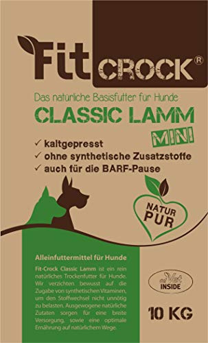 cdVet Fit-Crock Hundefutter trocken Classic Lamm Mini 10 kg, getreidefrei