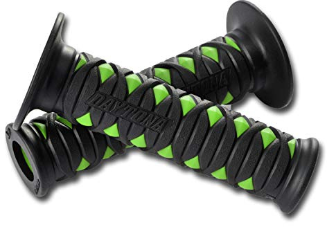 DAYTONA Universal 7/8 Motorcycle Handlebar Grips for Premium Comfort Rides (Katana) (Green)