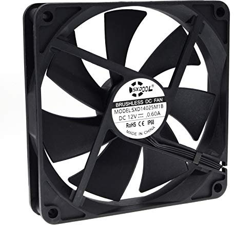 SXDOOL 140mm Waterproof Cooling Fan,140X140X25mm Dual Ball Bearing 12V 2900RPM,for Cabinets Computer Case PSU Chassis