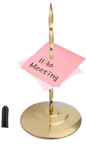 Zettelhalter Bonspießer, Notizspikes, Zettelspießer Edelstahl Memo Halter, Kassenbon-Halter, Apierspikehalter Mit Rundfuß, Edelstahl Papier Spike Für Restaurantküche Büro Hotel (Gold)