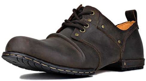 Herr Stövlar Chelsea Motorcykel Boots för Män Mode Känga Vandring Combat Ankel Svart Brun OS-6015-1-B-8.5-R