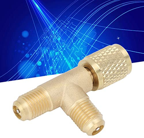 Tomantery Ventilkern T Adapter , rostfreier Schnellkupplungs Zugangs T Stück Messing 1/4 Zoll SAE für R22 R12 R134