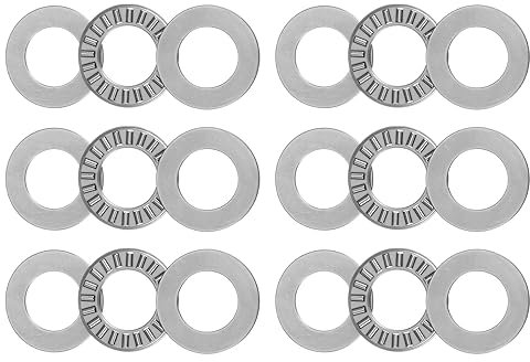 sourcing map Nta1018 Rodamientos de Agujas de Empuje con Arandelas 5/8 de Diámetro Interior 1-1/8 de Diámetro Exterior 5/64 de Ancho 6 Uds