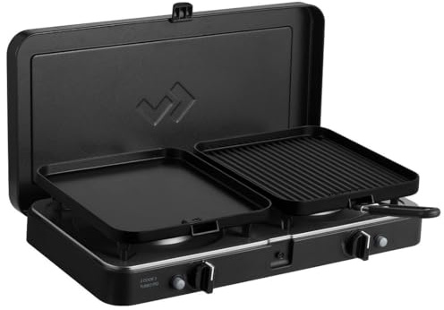 CADAC - 2 Cook 3 Turbo Deluxe - Plastik - Stahl - Aluminium - Gas Barbecue - Camping Grill 50mBar - Schwarz