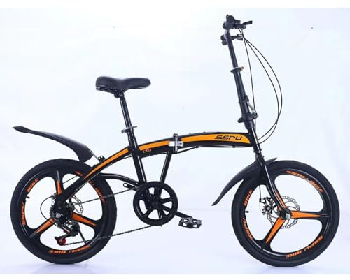 ASIAD Two Klapprad 20 Zoll mit Schnelles Faltsystem (10 Sek), Doppelscheibenbremse, Kohlenstoffstahl, U-Förmige Vordergabel,Schwarz,A